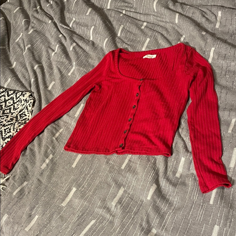 Madewell Red Button Down Shirt
